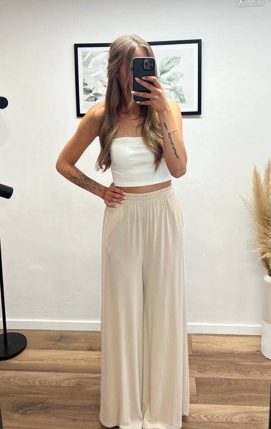 Stoffhose Beige