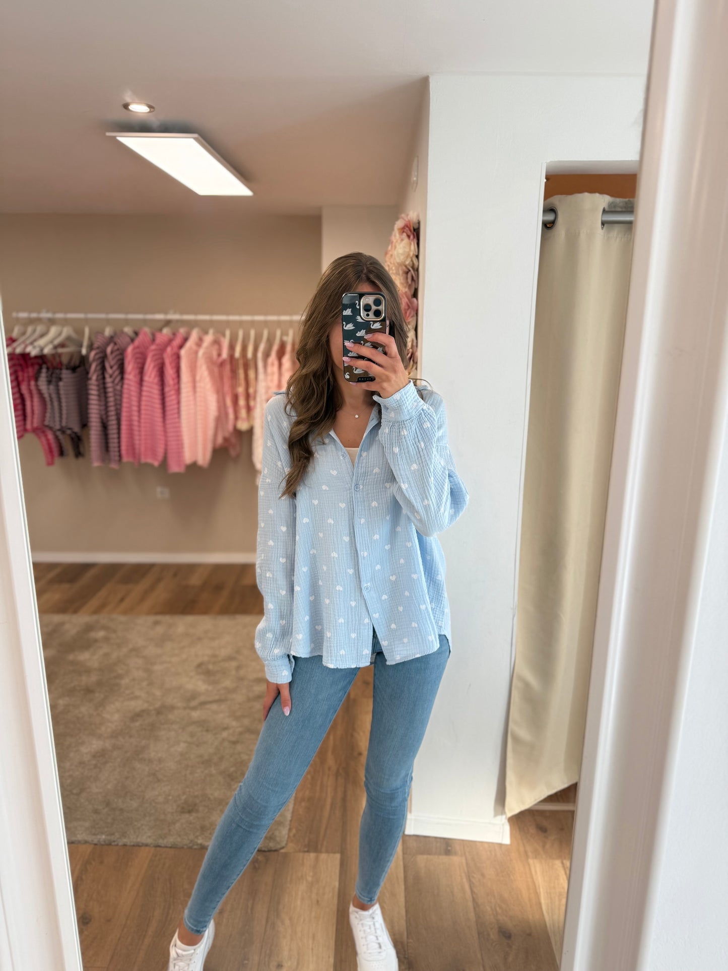 Blue Heart Bluse