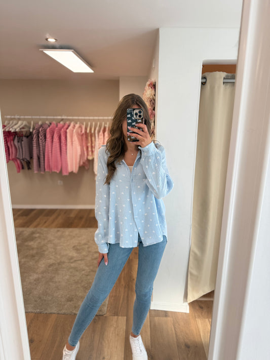 Blue Heart Bluse