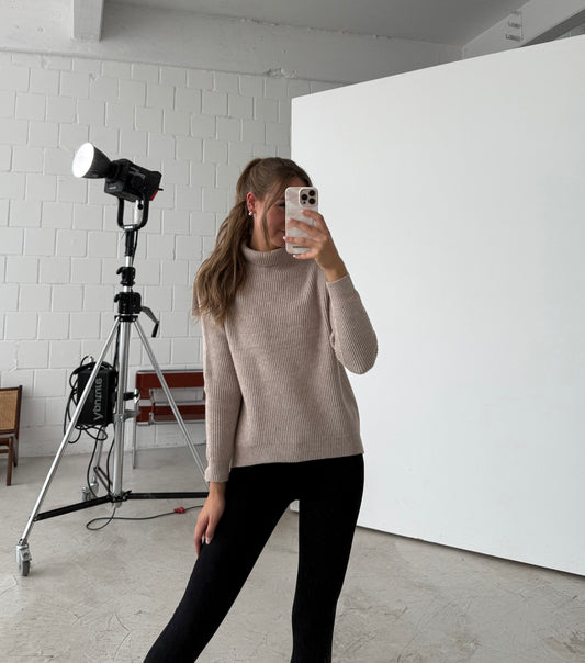 Rollkragenpullover braun