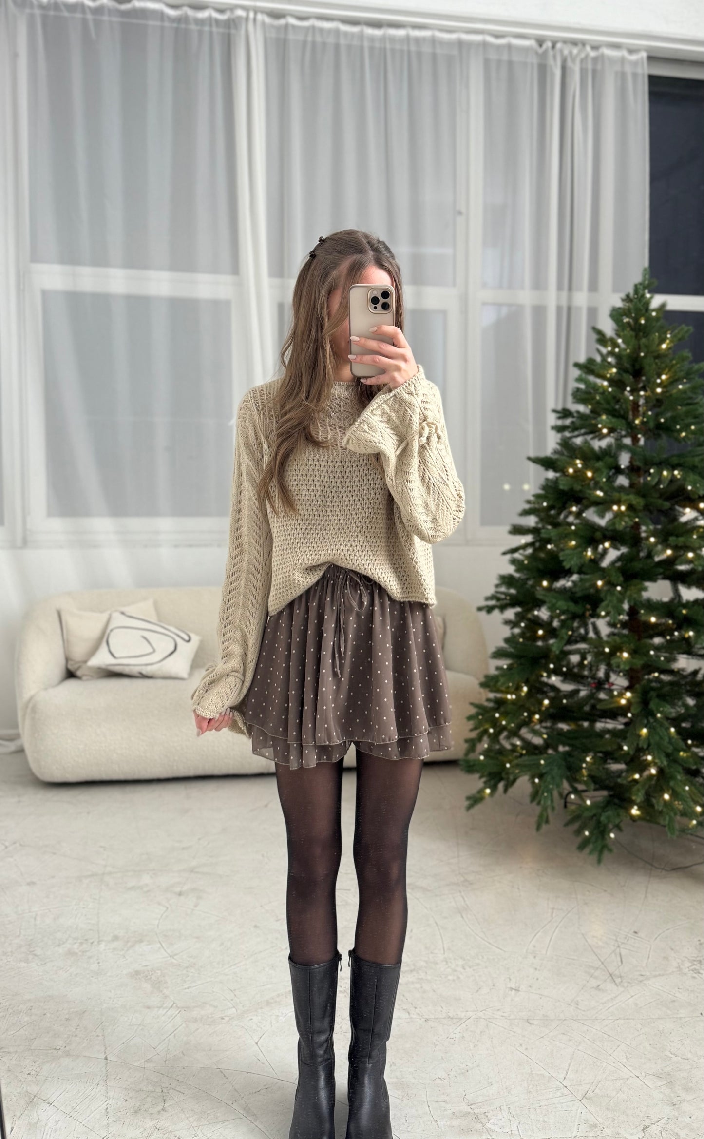 Strickshirt „Sweet“ beige