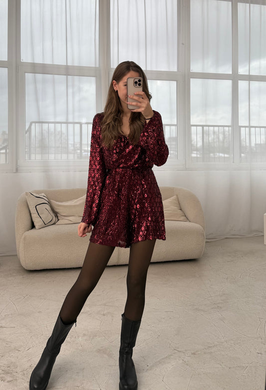 Jumpsuit „Glitzer“ red